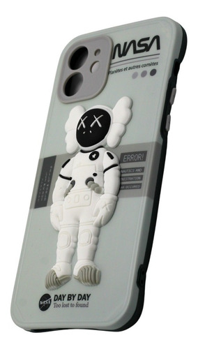Funda 3d Para iPhone Kawaii Kaws Nasa Astronauta Case Camara