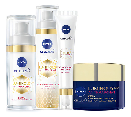 Kit X 4 Luminous 630 Anti-manchas Nivea Mujer Aclaradora