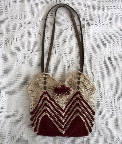 Cartera Tejida A Crochet Diseño Chevron