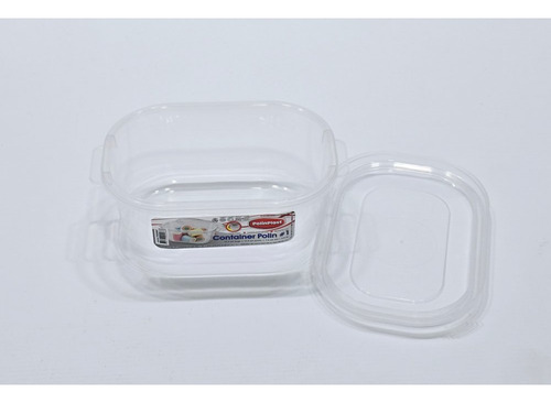 Pack 3 Hermético Rectangular Chico Tuper 800 Ml Polinplast Color Blanco