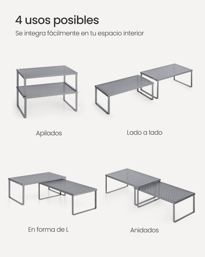 Organizador De Cocina Songmics 40x15.3 Cm, 16 Kgmkcs401g01 Color Gris oscuro
