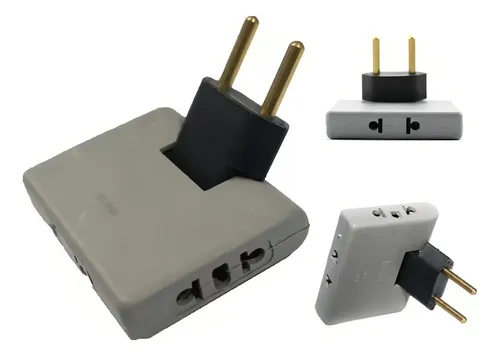 Adaptador Tomada Benjamim Dobrável 90 Graus 3 Entradas 10A - R$ 19,99