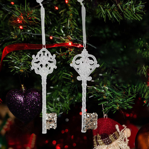 2 Piezas De Adornos Navideños Con Forma De Llave, Colgantes
