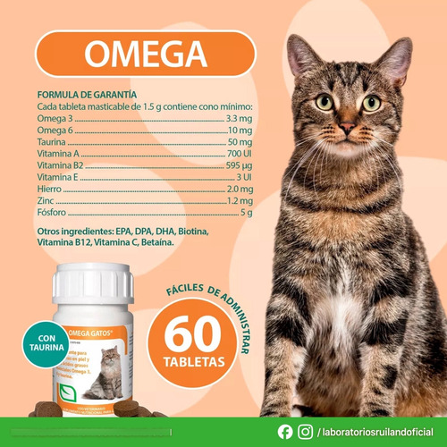 Ruiland® Vetri Omega Gatos 60 Tabletas