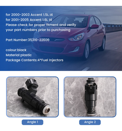 Inyectores De Combustible Queenly-35310-22600 Para Accent 00