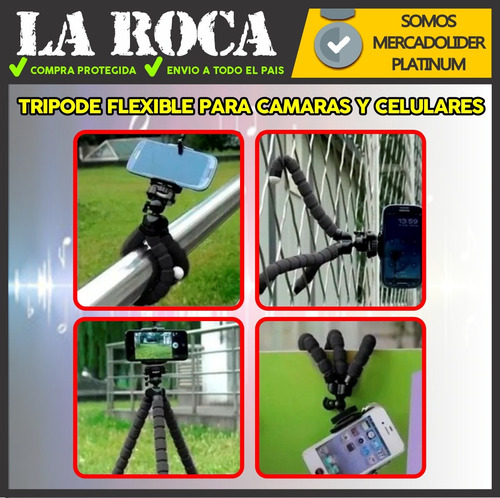 Imagen 4 de 10 de Tripode Flexible Camaras Celular Tipo Pulpo Gopro Cuotas
