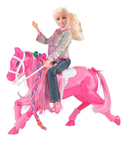 Brinquedo Figura Cavalo Fashion Rosa E Acessorios Lider 2458