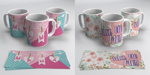 Plantillas Tazas Día De La Madre Vector Eps + Jpg + Regalos