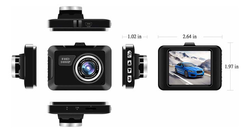 Cámara De Coche M Dash Cam 1080p, 2.0 Pulgadas, Mini Pantall