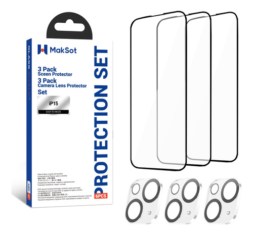 Maksot Paquete De 3 Protectores De Pantalla Para iPhone 15 C