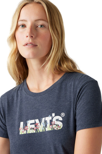 Polera Mujer The Perfect Tee Azul Levis 17369-3016 Azul S Estampado
