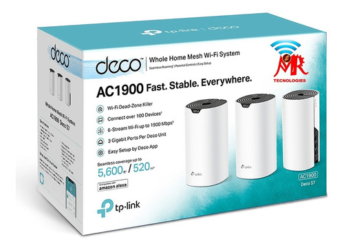 Deco S7  3pack Sistema Wi-fi Mesh Inteligente 2bandas Ac1900