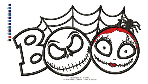 Matriz Para Bordados Maquina Halloween Boo Skellingtons 3037