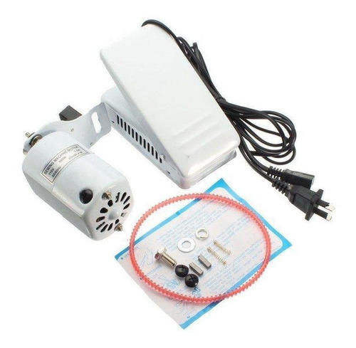 Kit Motor E Pedal De Máquina De Costura Caseira 220v Branco