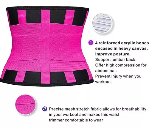 Faja Reductora Mujer Sauna Deportes Color Rosa Talla Xl