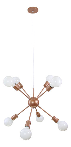 Lustre Pendente Sputnik Moderno Átomo Rose 8 Braços 110V/220V