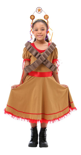 Vestido Maria Bonita Infantil - Algodão - Com Acessórios