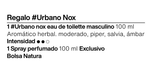 Imagen 2 de 2 de Urbano Nox Masculino Natura