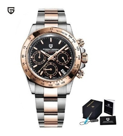 Relógio Aço Pagani Design Pd1644 Sports Daytona Mov. Seiko