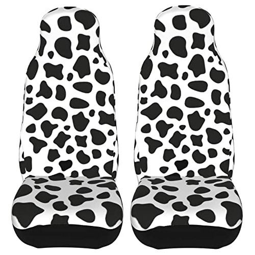 Cow Car Seat Covers 2 Pcs Elastic Bucket Seat Front Sea...