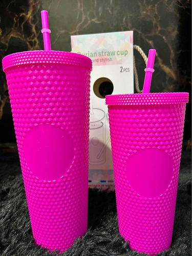 Botella Genérica 1 Litro Diamante Rosa Con Popote Antigoteo