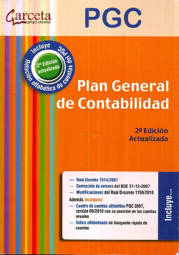 Libro Pgc Plan General De Contabilidad De Varios