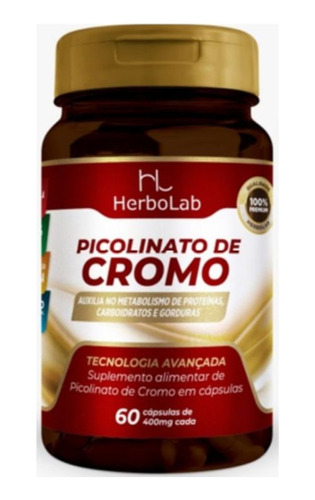 Picolinato De Cromo 60 Cápsulas 400mg Herbolab