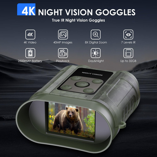 Gafas De Visión Nocturna Compactas Con Prismáticos Y Tarjeta