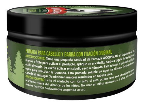 Woodsman® Pomada Para Cabello Y Barba Fijación Original 113g