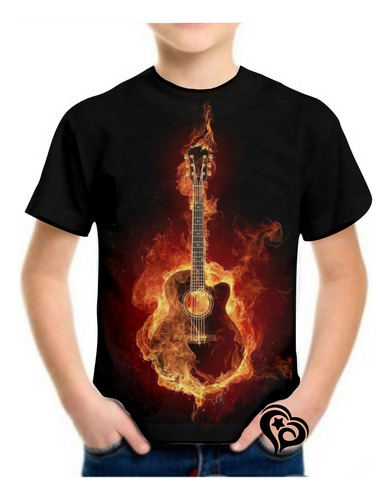 Camiseta Violão Masculina Musica Guitarra Infantil Blusa Et2