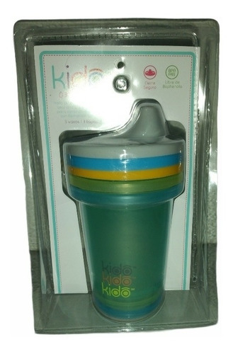 Pack De 3 Vasos Reutilizables Kido Keep Con Tapa Antiderrame