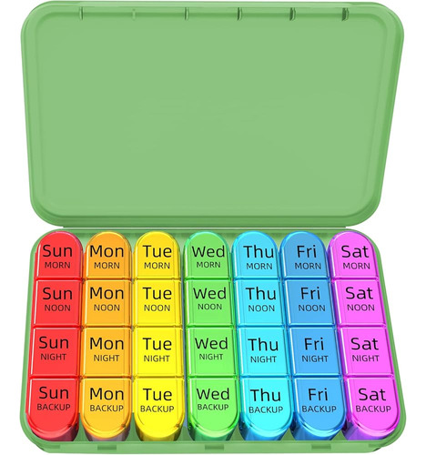 Odaro Weekly Pill Organizer 4 Veces Al Día, Daily Pill Box 7