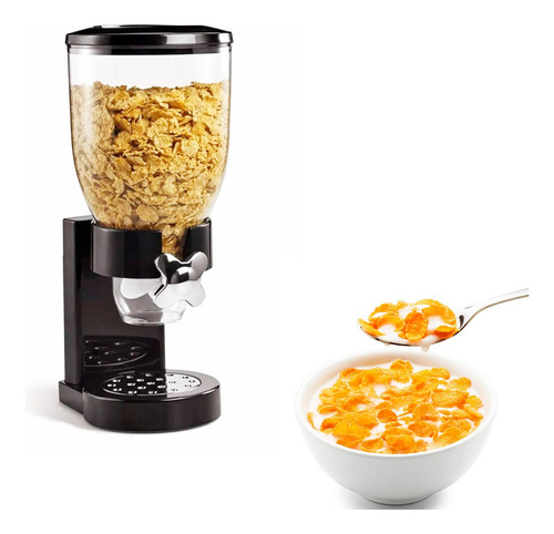 Dispenser Expendedor De Cereales Con Dosificador Cerealero Negro
