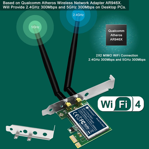 Febsmart Adaptador Inalámbrico N De Doble Banda 600 Mbps (2.