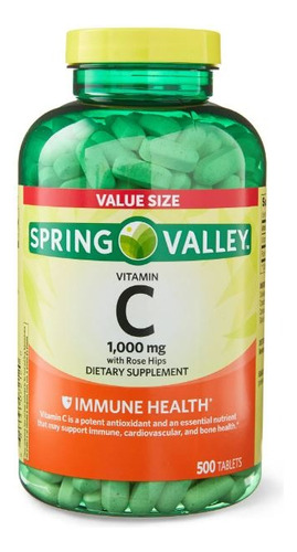 Vitamina C 1000 Mg 500 Tabletas Spring Valley