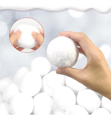 Juego De 50 Bolas De Nieve Para Interiores 3 Pulgadas Navida