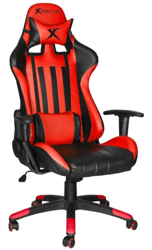 Silla de escritorio Xtrike Me GC-905 gamer ergonómica  roja y negra con tapizado de cuero sintético