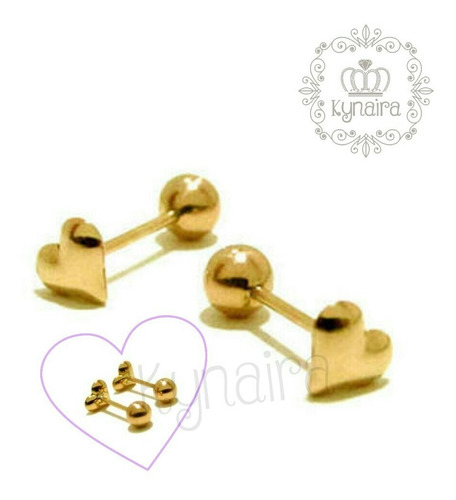 Arete Reversible Oro Legitimo 18k Recien Nacida Bebe Niña