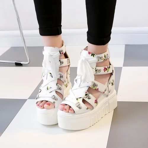 Sandalia plataforma peep toe sale