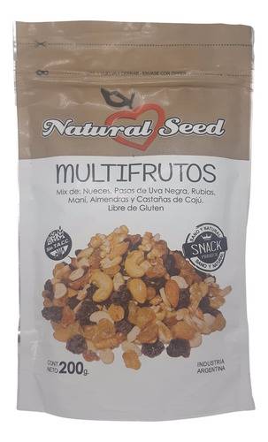 Mix Multifrutos Natural Seed Sin Tacc X 200 Grs.