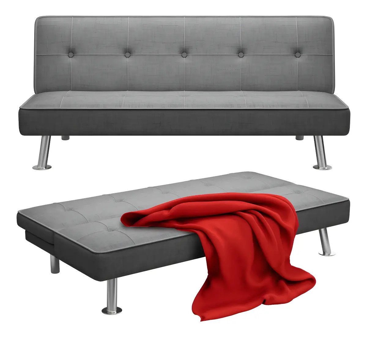 Sofá-cama Yoyomax Futon, sofá-cama conversível, sofá-cama Pl