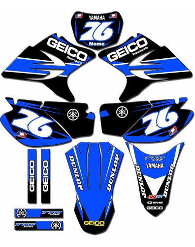 Kit Adesivos Gráficos Moto Ttr230 Mod Ttr-33 Personalizado