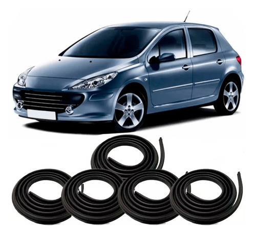 Kit Borracha Vedação 4 Portas E Porta Malas Peugeot 307