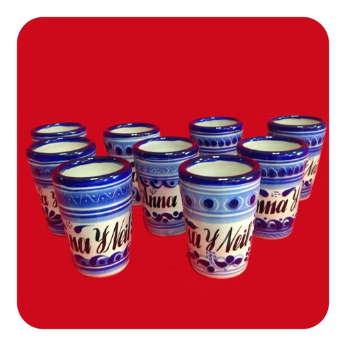 Imagen 2 de 6 de Set 75 Tequileros De Talavera Poblana Personalizados Tql