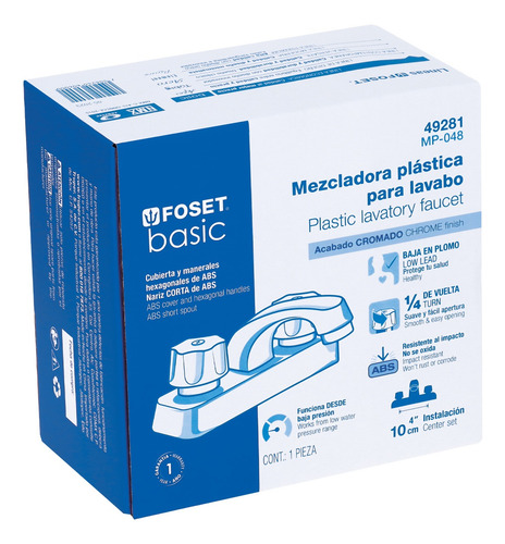 Mezcladora 4 Lavabo, Abs, Hexagonal, Basic 49281