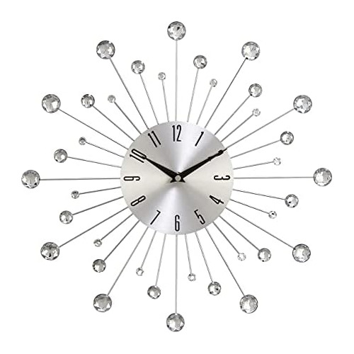 Reloj De Pared Abstracto De Metal Glamoroso, 15  X 2  X...