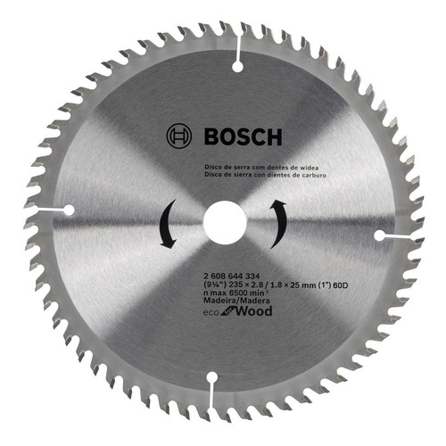 Disco De Serra Circular Eco Bosch 235mm 60 Dentes