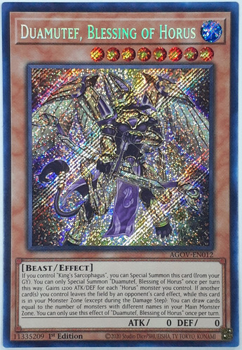 Duamutef, Blessing Of Horus Agov Yugioh Tcg 