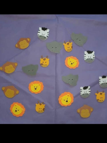 Imagen 7 de 7 de Apliques Goma Eva Animalitos De La Selva Animalitos Goma Eva