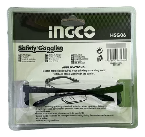 LENTES SEGURIDAD POLICARBONATO INGCO HSG06 OSCURO G° 8